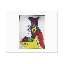 yellow lady in shoe gallery wrap canvas