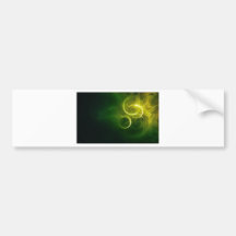 Yellow Light Circles On A Swirly Green Background Bumper Sticker