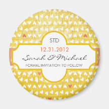 yellow little hearts STD Refrigerator Magnets