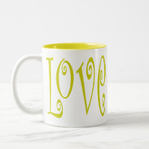 Yellow Love Heart Mug