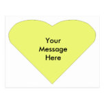 Yellow Love Heart Post Card