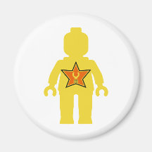 Yellow Minifig with Customize My Minifig Logo Refrigerator Magnet