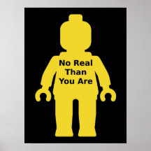 Yellow Minifig with 'NO REAL THAN YOU ARE' Slogan Print