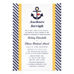 Yellow Navy Anchor Nautical Wedding Invitations