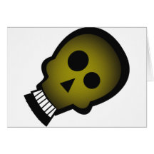 YELLOW NUTTY SKULL GREETING CARDS