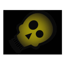 YELLOW NUTTY SKULL POST CARDS