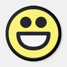 Yellow Open Mouth Smiley Face Magnets