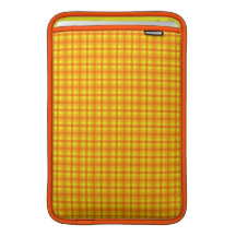 Yellow Orange and Red Retro Chequed Pattern MacBook Air Sleeves