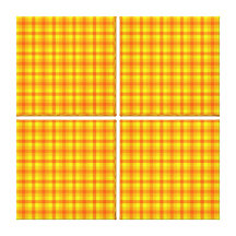 Yellow Orange and Red Retro Chequered Pattern Stretched Canvas Print