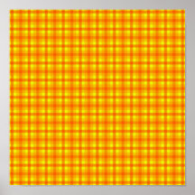 Yellow Orange and Red Retro Chequered Pattern Poster