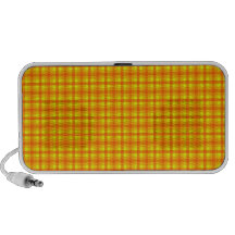 Yellow Orange and Red Retro Chequered Pattern Speakers