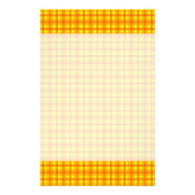 Yellow Orange and Red Retro Chequered Pattern Customized Stationery