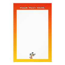 Yellow Orange Cartoon Dog Custom Stationery