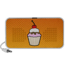 Yellow Orange Cupcake Portable Speakers