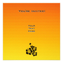 Yellow Orange Tropical Flowers Announcement