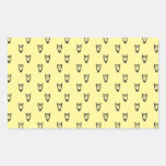Yellow owl pattern rectangle sticker