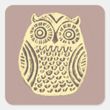yellow owl sticker sheet