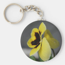 Yellow pansy keychains