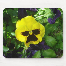 Yellow pansy mouse pad