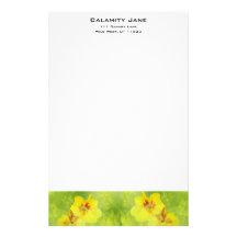 Yellow Pansy Stationary Custom Stationery