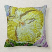 Yellow Pansy Throw Pillow