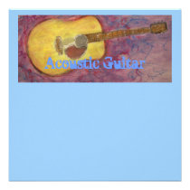 yellow patina acoustic guitar invitations