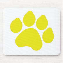 Yellow Paw Print Mousepad