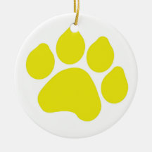 Yellow Paw Print Ornament