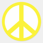 Yellow Peace Sign Stickers