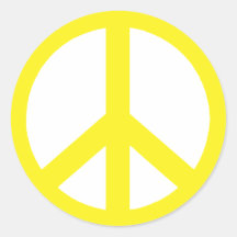 Yellow Peace Sign Stickers