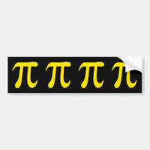 Yellow pi symbol on black background bumper sticker