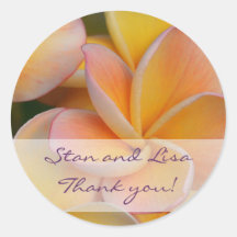 Yellow Plumeria Flower Wedding Sticker