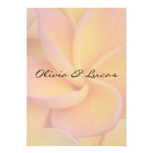 Yellow Plumeria Wedding Invitation