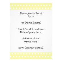 Yellow polka dots pattern. Spotty. Personalized Announcements