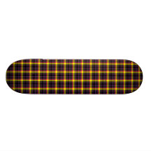 Yellow Purple Pink Black Plaid Custom Skate Board