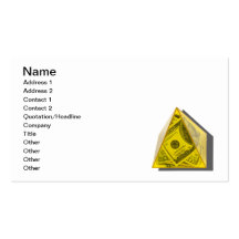 Yellow Pyramid of Power Business Card Templates