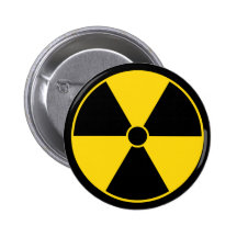 Yellow Radiation Symbol Button