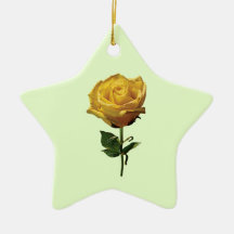 Yellow Rose Christmas Ornament