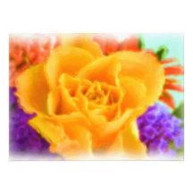 Yellow Rose Flower Bouquet Painting Bridal Shower Personalised Invite