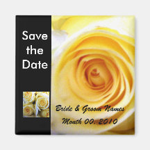 Yellow Rose Save The Date Magnet