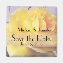 Yellow Rose Save the Date Magnet