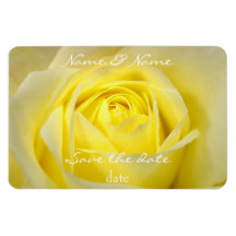 yellow rose save the date magnet