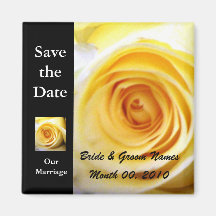 Yellow Rose Save The Date Magnet
