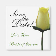 Yellow Rose Save the Date Magnets