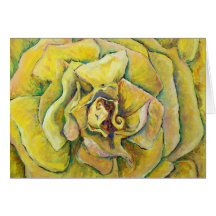 Yellow Rose Swirl Greeting Card
