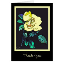 yellow rose thank you greeting cards