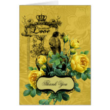 Yellow Roses Thank You Note Cards