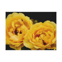 Yellow Roses Wrapped Canvas Print