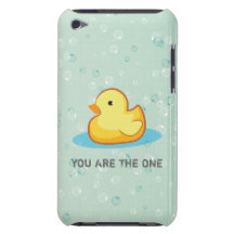 Yellow rubber duck with bubbles iPod Touch case