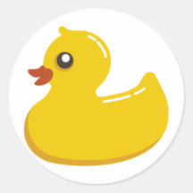 Yellow Rubber Duckie Round Sticker